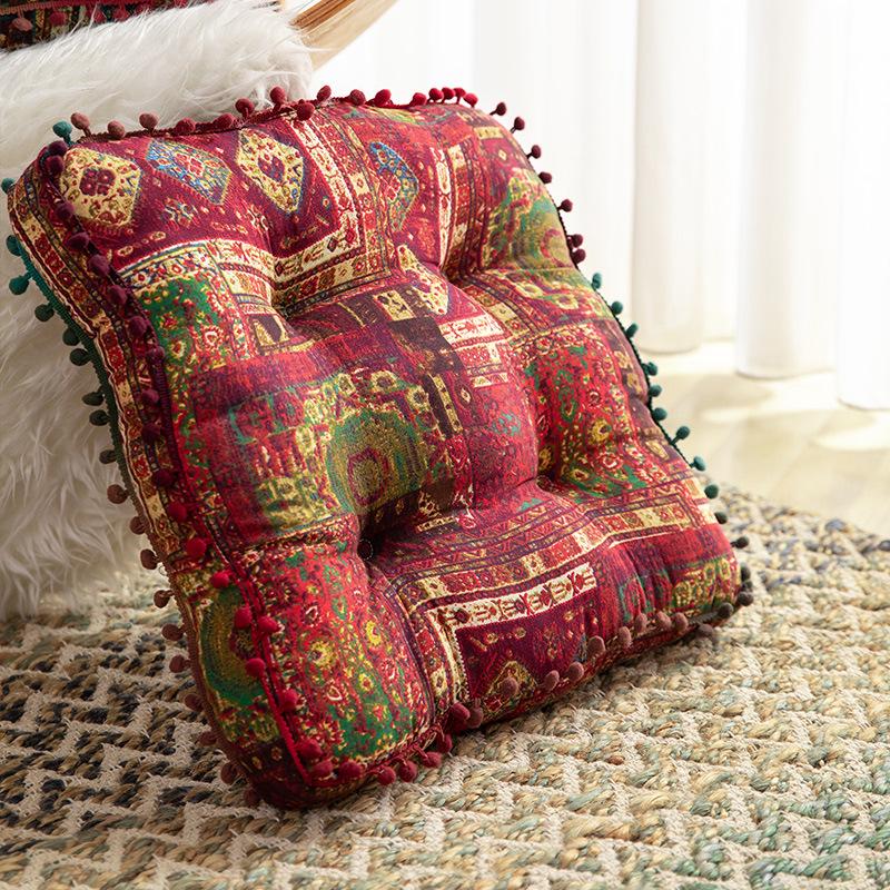Bohemian Ethnic Style Square Floor Cushion for Balcony or Bedroom
