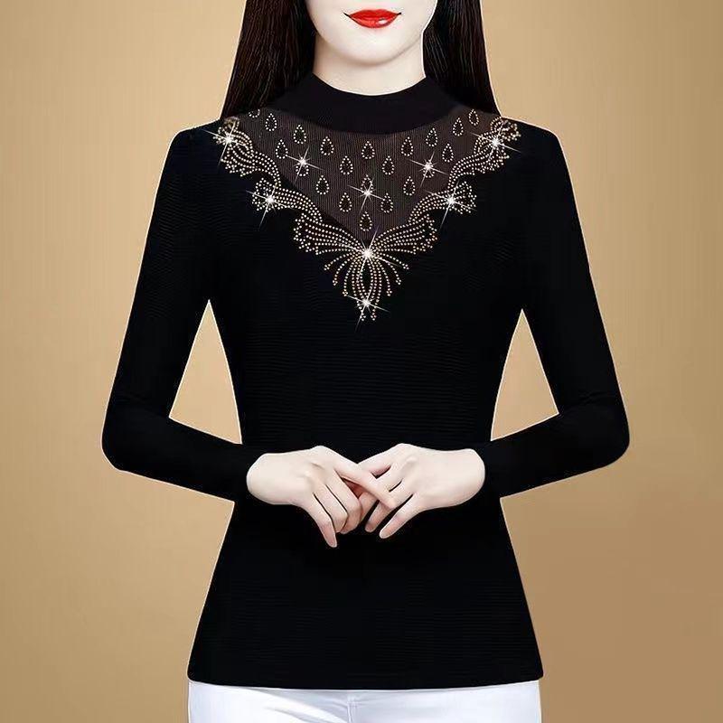 

Women s Winter 2024 Fleece-Lined Fashionable Slimming Base Layer Top L