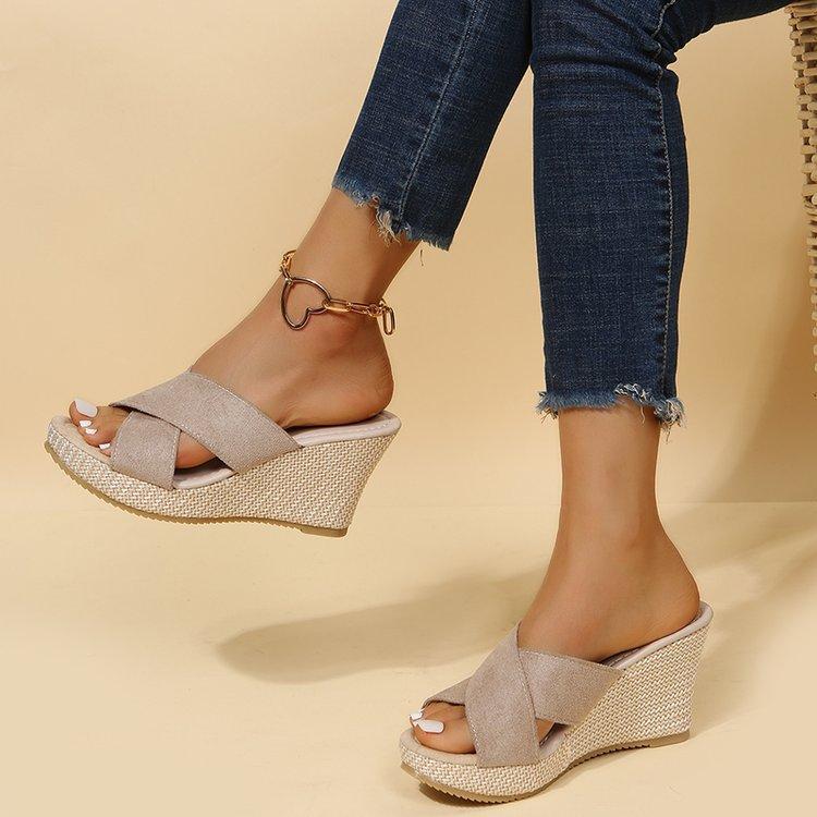 Women Summer Fashion Wedge Casual Waterproof Platform Platform Slippers Thick Sole High Heel Sandals for Women