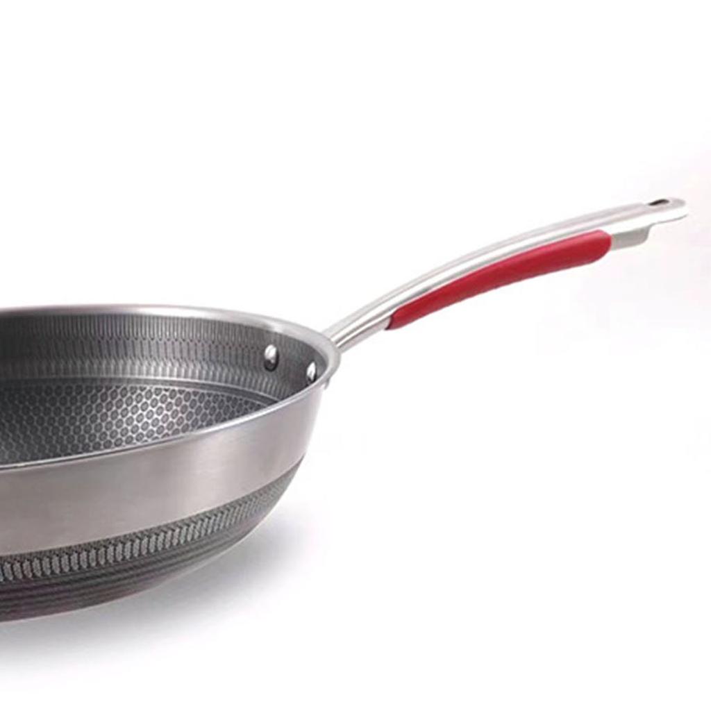 Edelstahl Bratpfanne Gleichmäßig Erhitzt Runder Boden Umweltfreundliches Kochen Sautépfanne Küchengeschirr