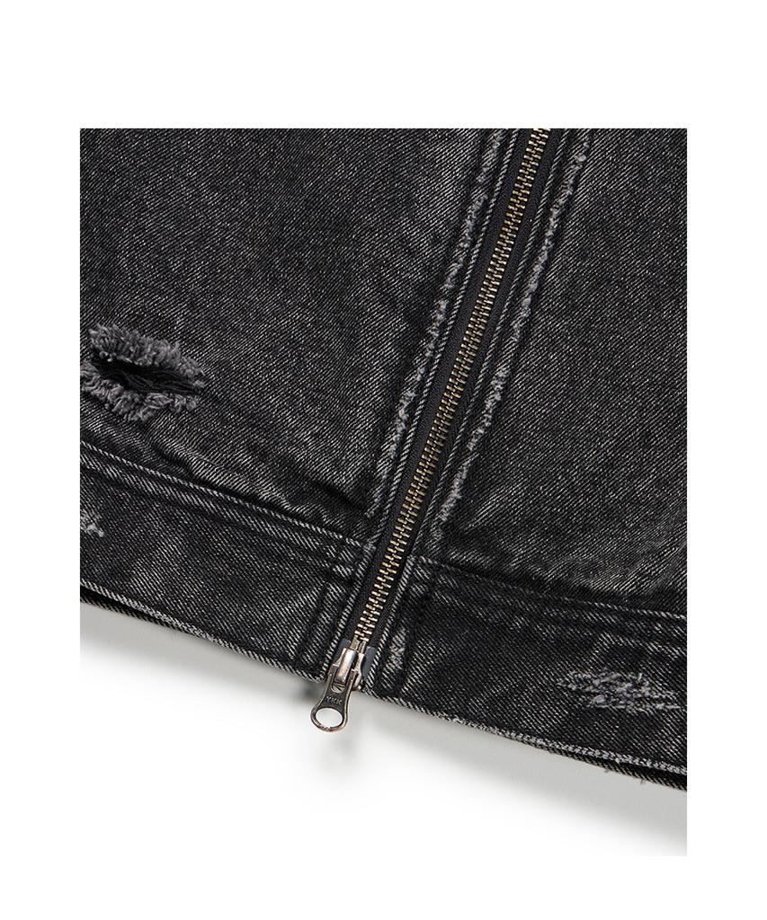 Etce Destroyed Dart Trucker Jacket (Black)