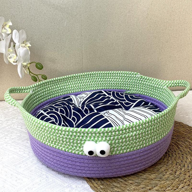 Woven Cat Nest Pet Nest Four Seasons Universal Scratch Resistant Bite Washable Summer Cool Nest Cat Bed