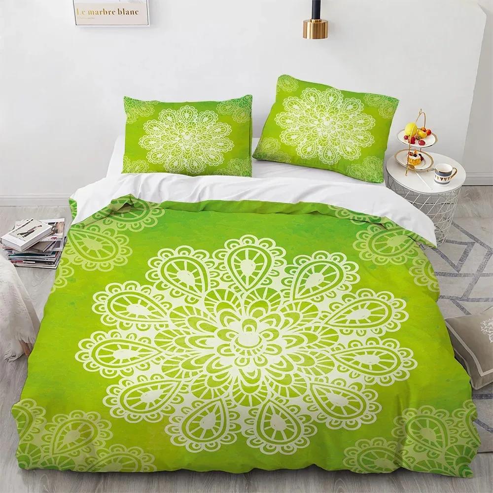 Bohemian Mandala King Queen Duvet Cover Boho Style Flower Bedding Set Adults Exotic Nordic Floral Polyester Quilt Cover
