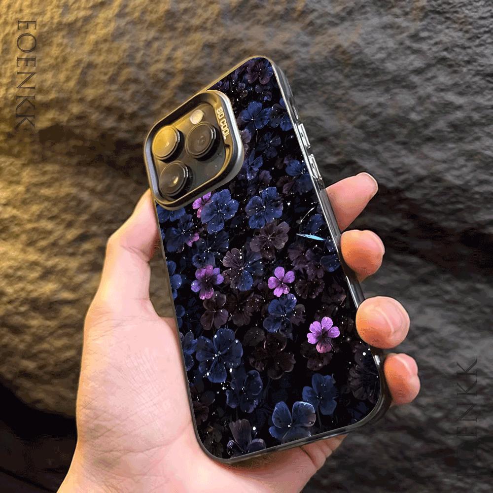 Purple Rhythm Flower Cluster Unique Phone Case for iPhone 17 16 15 14 13 12 11 Series Pro Max Plus