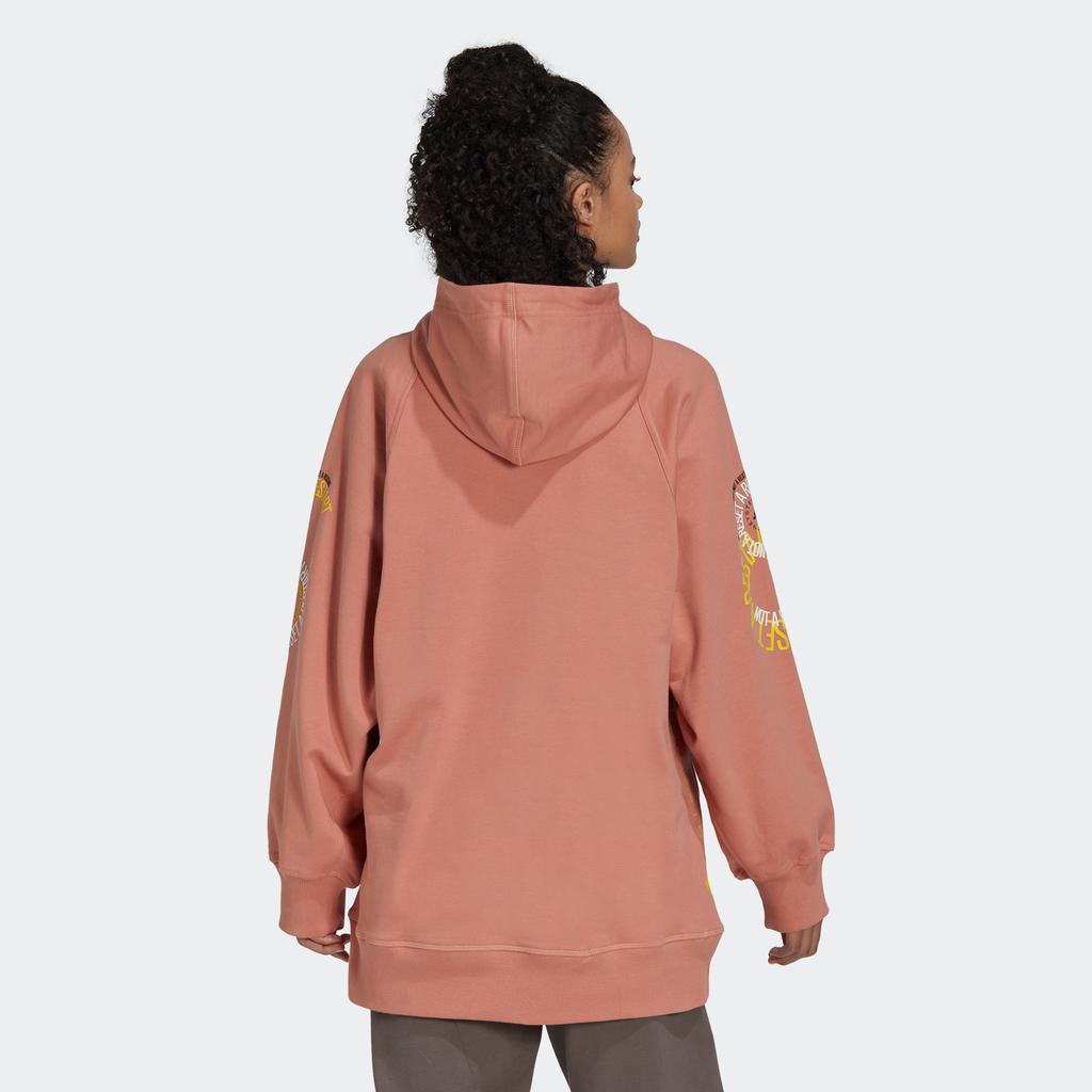 Adidas Stella McCartney Pull On Loose Fit Long Sleeve Hooded Sweatshirt Unisex Sweatshirt Red Pink IB5899