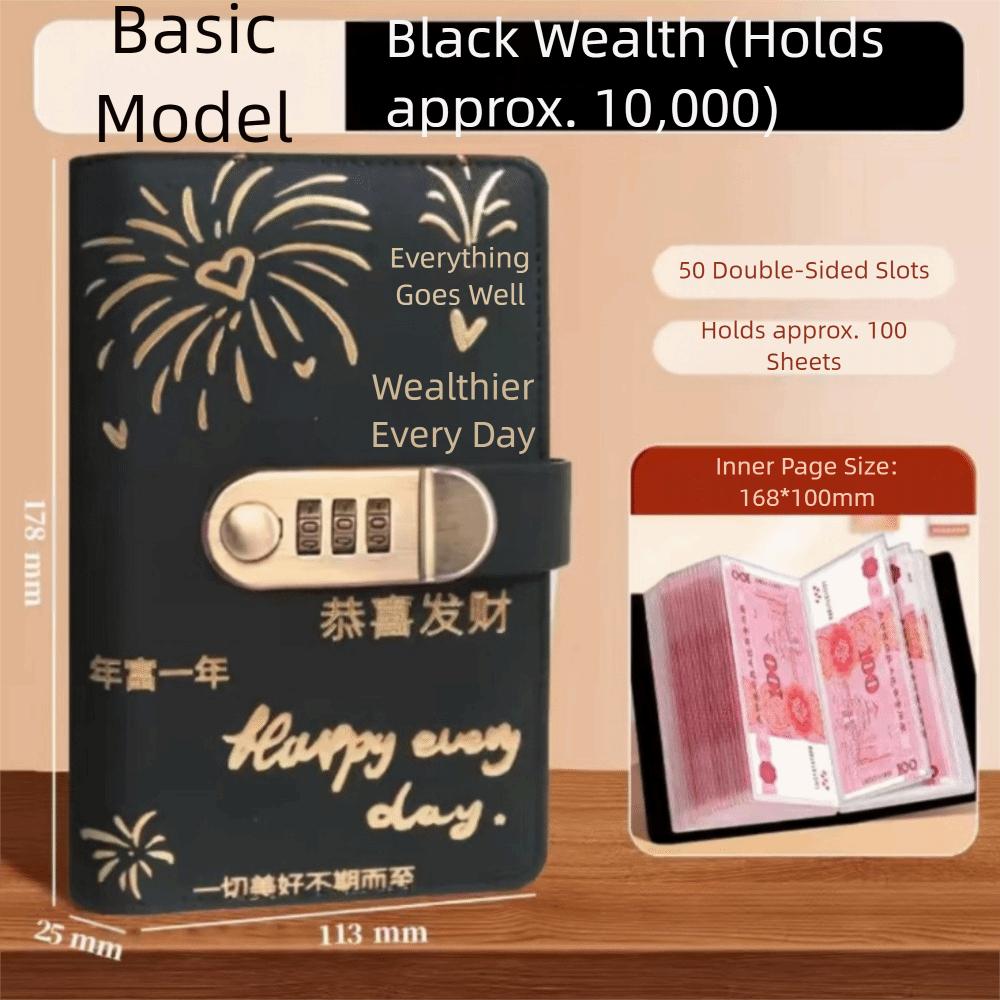 Large Capacity 100 Envelopes Money Saving Challeng PU Savings Challenges Book  for Couples