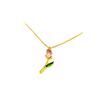 Fresh And Cute Colored Zircon Mini Tulip Stylish And Sweet Niche Design Necklace