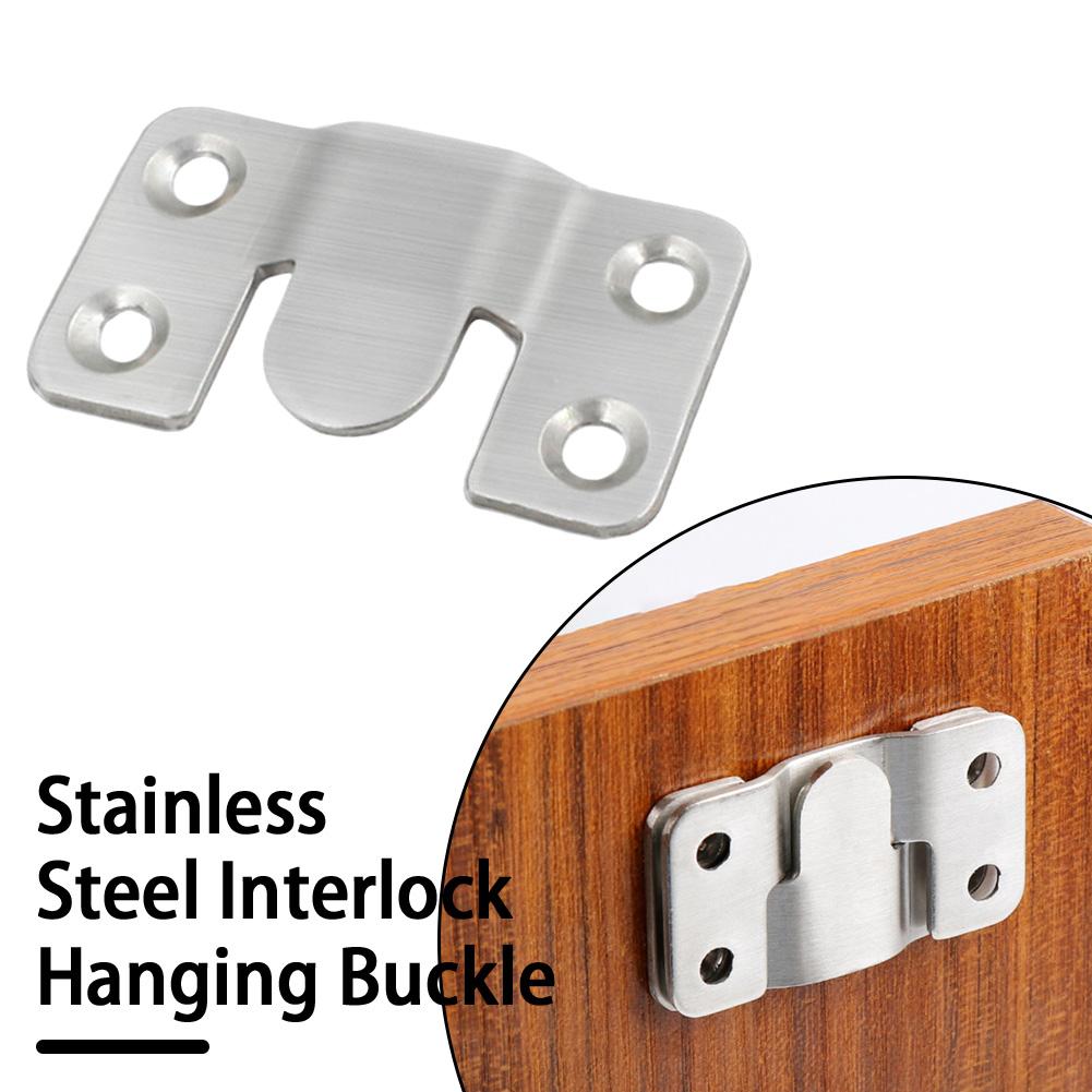 Steel Interlock Hanging Buckle Flush Mount Connector Hooks Wall Furniture Bracket Wit L5Z0