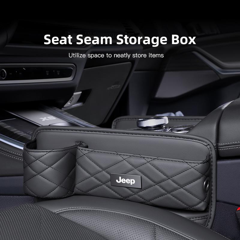 Car Seat Gap Storage Bag Organizer Box Auto Cup Holder For Jeep Grand Cherokee Wrangler JK Gladiator Compass Renegade Wagoneer AMP1