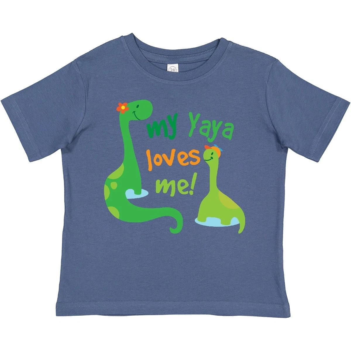 Inktastic My Yaya Loves Me Grandson Dinosaur Toddler T-Shirt Cute Grandchild Kid 100