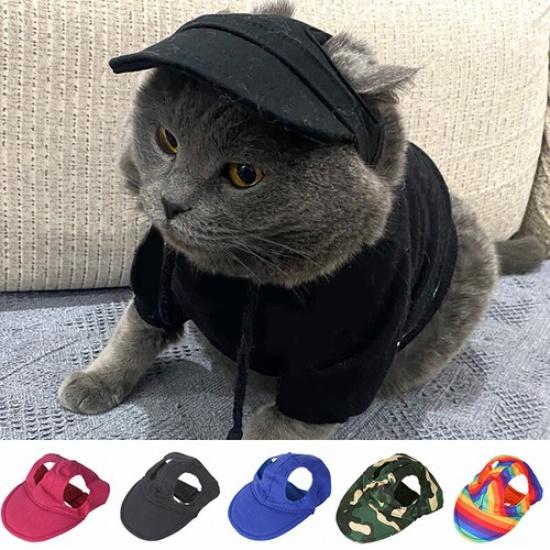 Adjustable Dog Baseball Cap Outdoor Sun Protection Hat Puppy Visor Sunbonnet _A