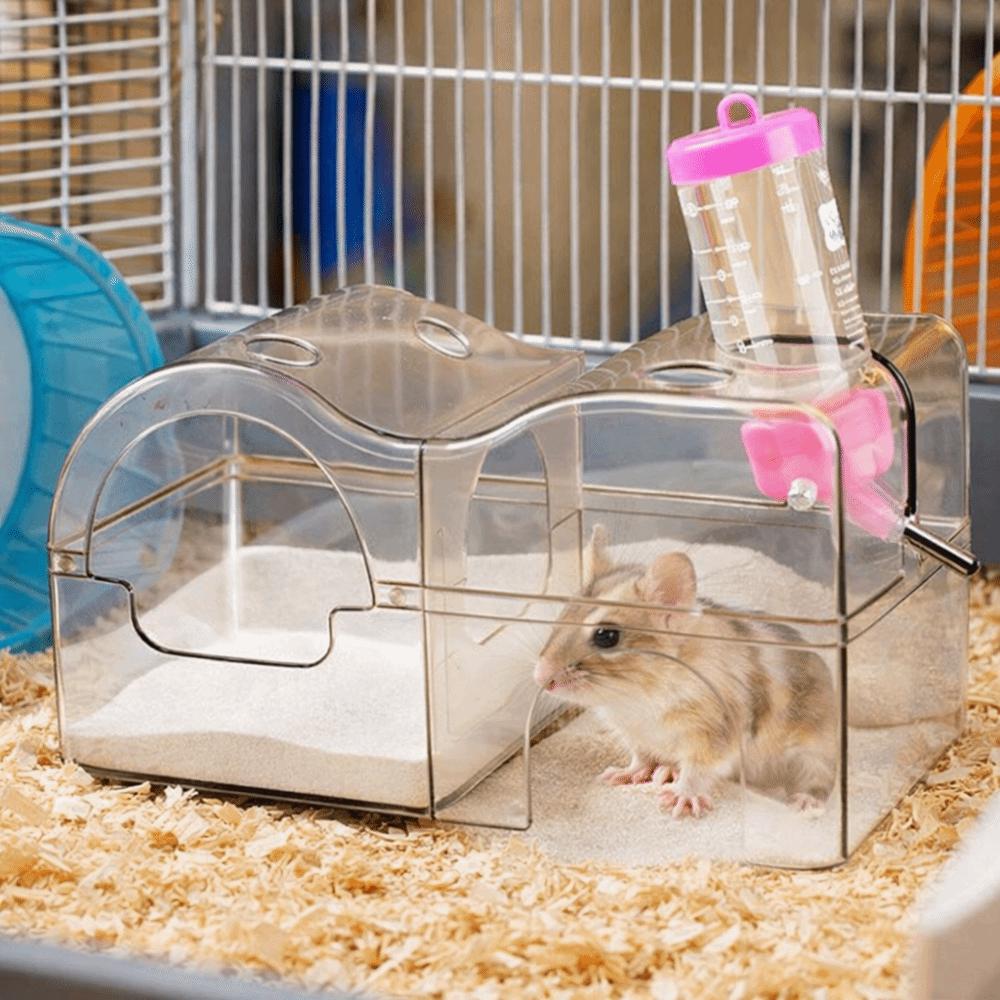 Acrylic Hamster Hideout 3 in 1 Sand Bath Box Tunnel System Small Pet House  Sleeping Den