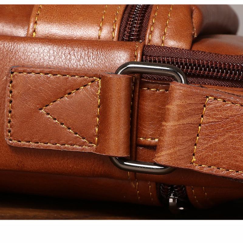 New Men's Leather Messenger Bag Mini Shoulder Bag 8-inch Trendy Men's Bag Retro First Layer Cowhide Handbag