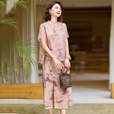 Jianhu Women's Summer Chinese Style Two-Piece Set