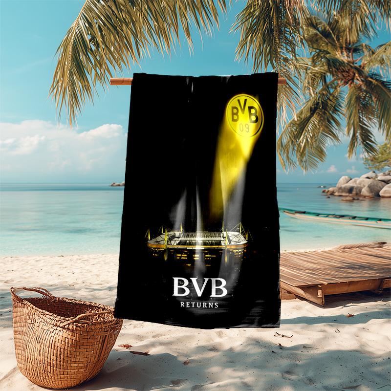 Proof Beach Towel with Borussia Dortmund Pattern - Soft,absorbent,quick-drying,machine Washable - Perfect for Swimming,camping,bathing