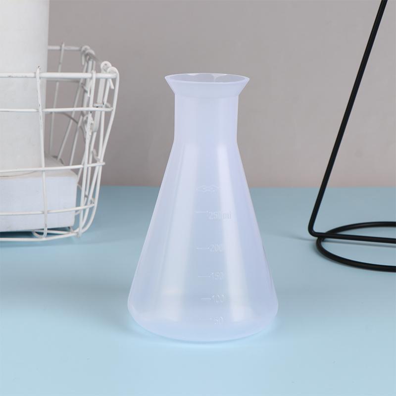 1Pc 50/100/250Ml Plastic Erlenmeyer Flask Narrow Neck Conical Triangle Flask Chemistry Laboratory Analysis Instrument