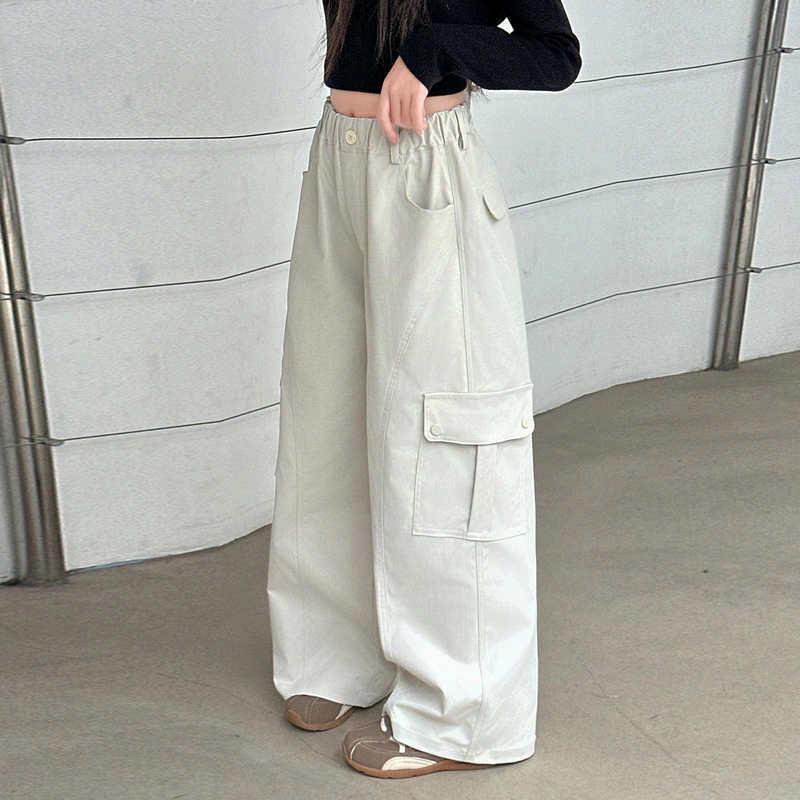 2025 Locker geschnittene Cargohosen für Mädchen: Vielseitige, trendige gerade Hose für Frühling & Herbst
