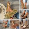 2026 Summer Solid Color Flat Beach Sandals Women's Water Diamond