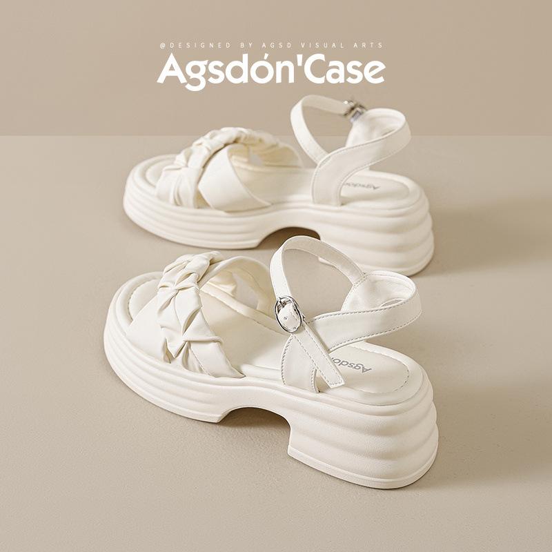 Augustine platform sandals women's 2025 new summer wear thick heel casual beauty with skirt beach shoes