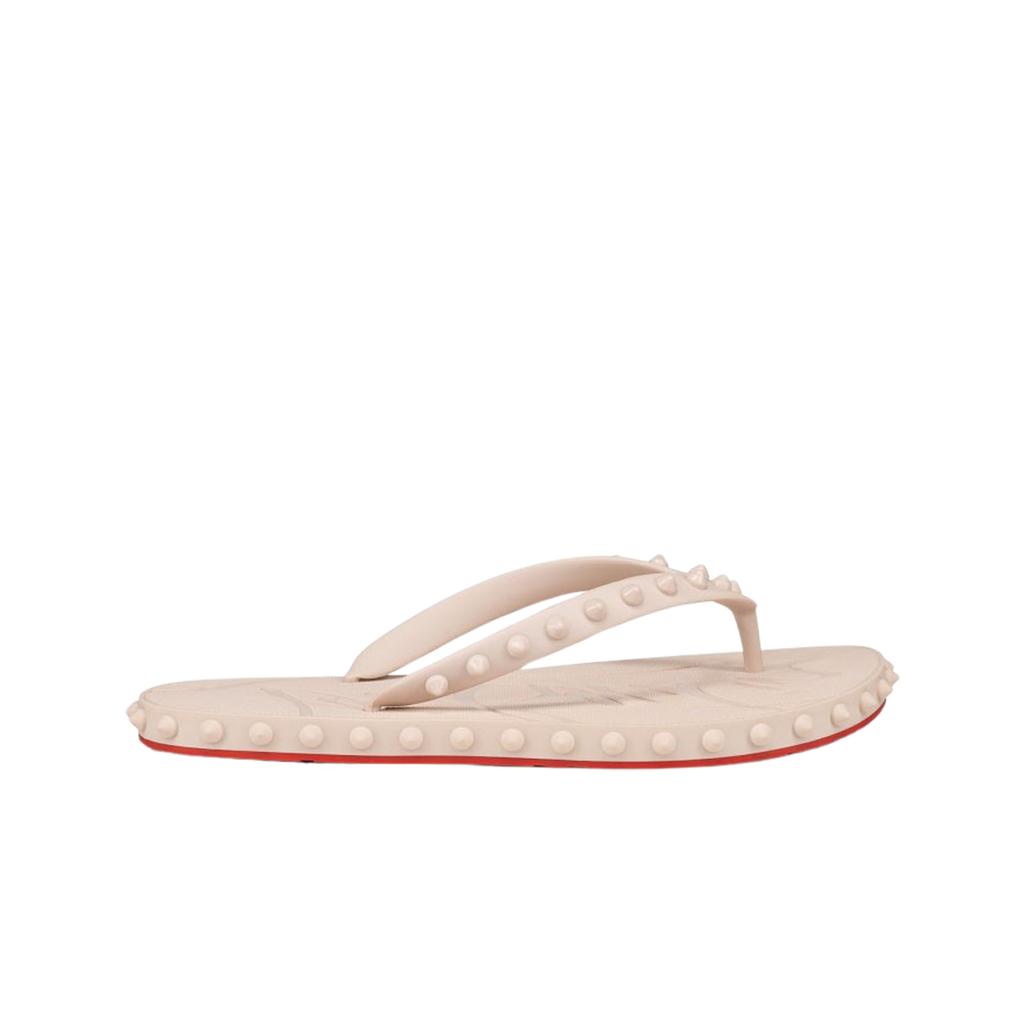 (w) Christian Louboutin Super Loubi Flip Leche Beige