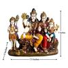 Indian Hand Carved God Shiva Family Resin Statue Idol Sculpture Multicolor | Height 7 Inch/Religious Puja Item-Showpiece