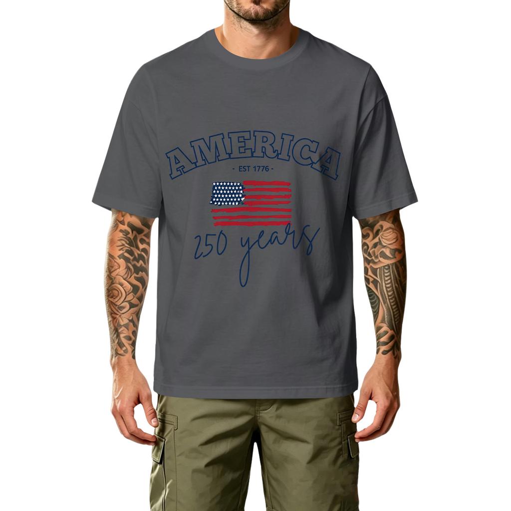 Men's Casual Printed T-Shirt Crew Neck Short Sleeve Soft Cotton Fabric Comfortable Fit Stylish Graphic Tee for Everyday Wear