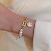 1pc of Ladies' Freshwater Pearls Bracelet Featuring a Light Luxury Joyful Face Design Made of Freshwater Pearls
