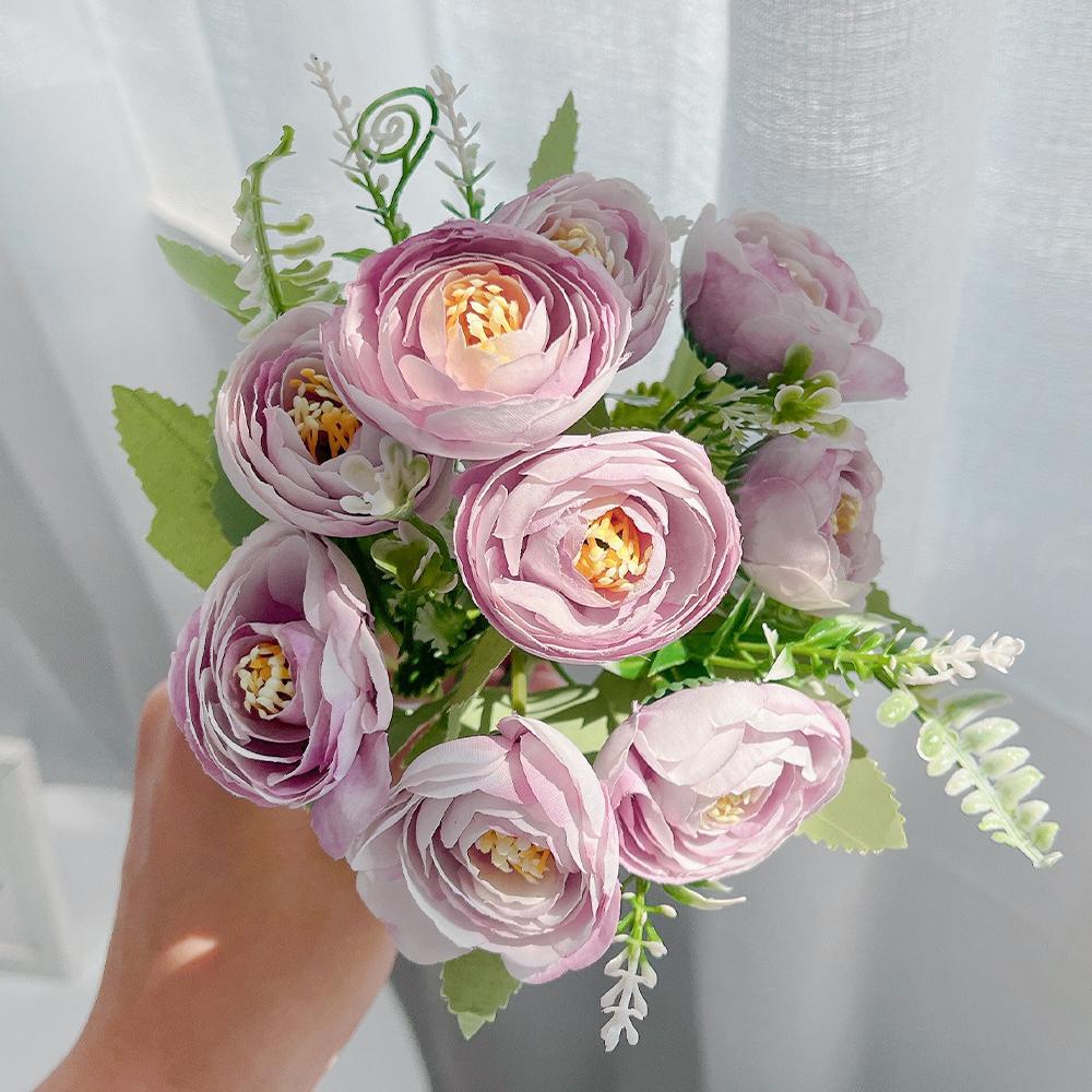 10Heads Rose Bouquet 30cm Artificial Flowers Living Room Room Decoration Party Bridal Wedding Decor DIY Christmas Handicrafts