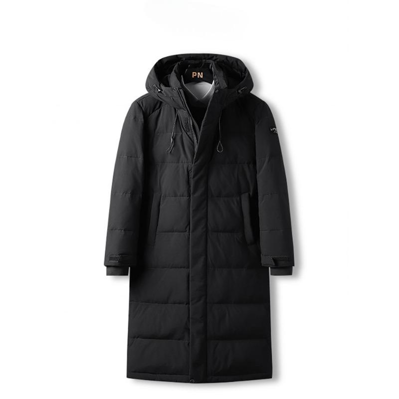Men's down jacket mid-length hooded winter new thickened over-the-knee jacket men's casual couple style same style