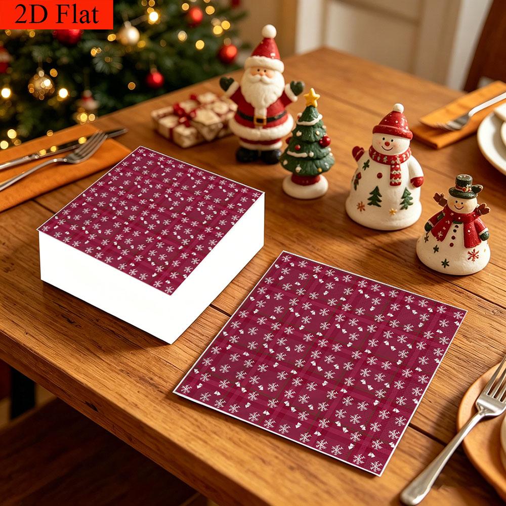 20pcs Disposable Napkins with Snowflake Pattern Print for Wedding,Parties,and Daily Use for Thanksgiving Fall Christmas Table Decoration