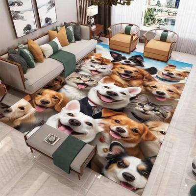 Roztomilý kreslený zvířecí pes kočka koberec dětský pokoj koberec protiskluzová podložka živé zvířecí domácí dekorace obývací pokoj rodinně přátelská podlahová rohož