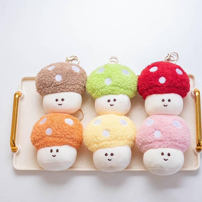 Cute Colorful Dopamine Mushroom Plush Doll Adorable Vegetable Stuffed Toy For Kids And Girls