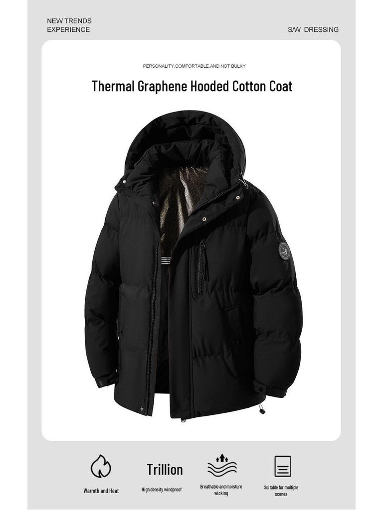 Graphene Cotton Jacket: Autumn/Winter Bestseller, Trendy Korean Style, Hooded & Thickened for Men & Couples