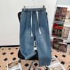 American retro jeans men's spring and autumn new loose straight men's clothing high street washed tide brand casual long pants