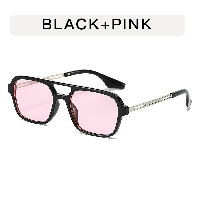 European American Style Men's Sunglasses Square Shape Double Bridge Sun Glasses for Women Vintage Classic Female Glasses