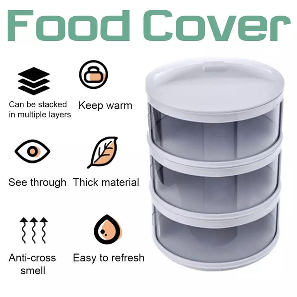 Transparent Stackable Food Insulation Cover Dust Proof Portable For Home Kitchen Keep Food Fresh Storage Organization Save Space