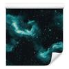Watercolor Galaxy Wallpaper In Turquoise, Black, Sea Blue and Navy Blue 50x1000