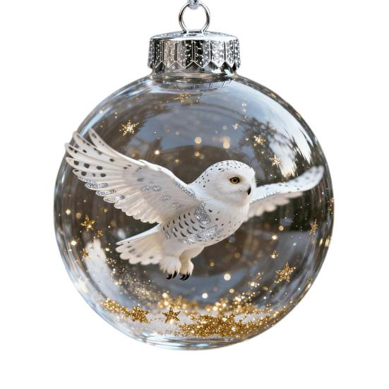 Nature's Birds Crystal Glass Ornament Clear Plastic Bird Christmas Ball Ornament Xmas Tree Memorial Gifts for Holiday Indoor Home Decor