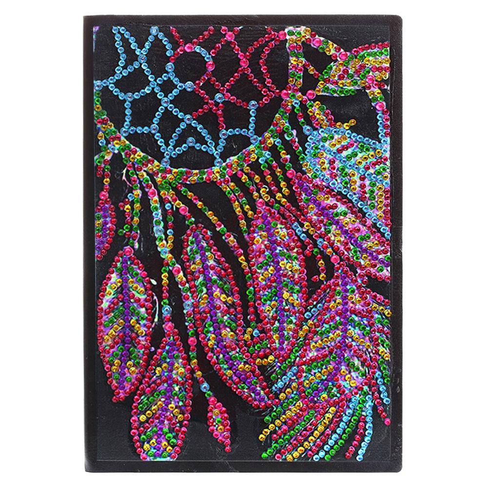 

50 Pages A5 Special Shaped Owl Mandala Butterfly 5D Diamond Painting Notebook Drill Painting Wireless Strip Diary Book for Teens