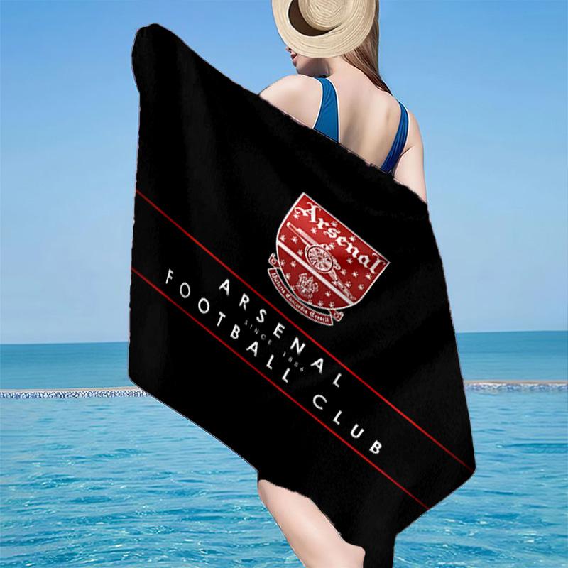 1pz Telo da Spiaggia con Stemma Arsenal Football Club - Morbido, Microfibra Assorbente, Leggero, Ideale per la Spiaggia, Feste, Viaggi, Campeggio regali per tifosi