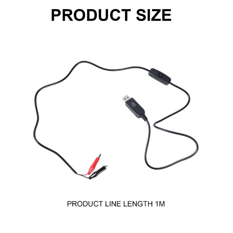 Durability USB to Alligators Clip Connectors Wire 18AWG Alligators Clip with USB Connectors for DIY Power Supply Line