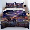 Genshin Impact Game Gamer Cartoon Comforter Bedding Set,Duvet Cover Bed Set Quilt Cover Pillowcase,king Queen Size Bedding Set