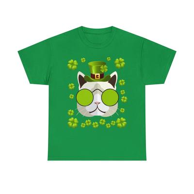 T-shirt Unisex in Cotone Leprechaun Gatto Irlandese
