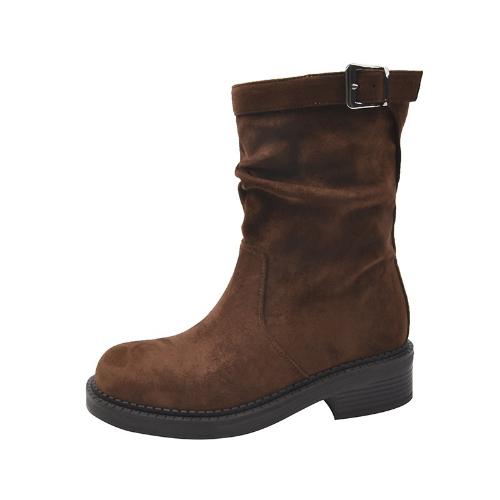 Trendy British Ankle Boots Chunky Sole Slim Fit Winter Shoes Women High Quality Versatile Boots