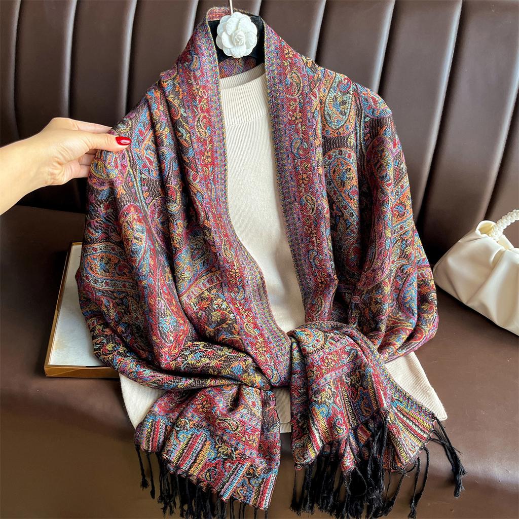 Luxury Jacquard Scarf Women Pasley Print New Wraps Pashmina Travel Poncho Warm Blanket Winter Bufanda Shawl Female Stoles