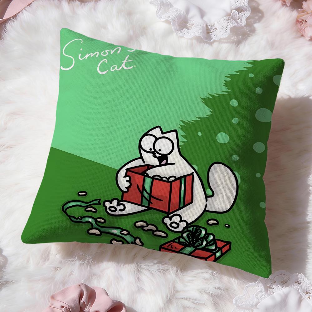 Süße Anime S-Simons Katze Kissenbezug Premium Komfort Wendbare Kissenhülle -Zwei in Einem Design für Jeden Raum & Autoinnenraum