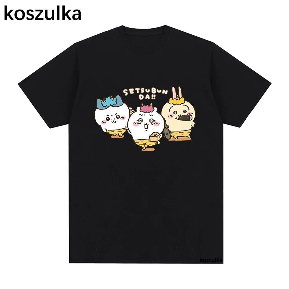 Chiikawa T-shirt Neue Frauen/Männer Harajuku Ästhetische Grafik Kawaii T-shirt Unisex Japanischen Anime Cartoon Oversize Baumwolle T-shirt