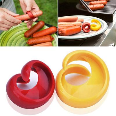 Cortador de salsicha de 2 unidades, operação simples, formato espiral reutilizável, fatiador de cachorro para casa, cozinha, restaurante