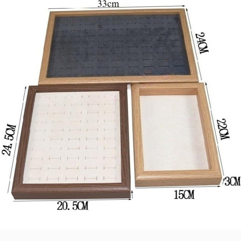 Solid Wood Ring Storage Tray Walnut Wood Counter Ring and Earring Display Tray Shop Home Bracelet Earring Display Pallet