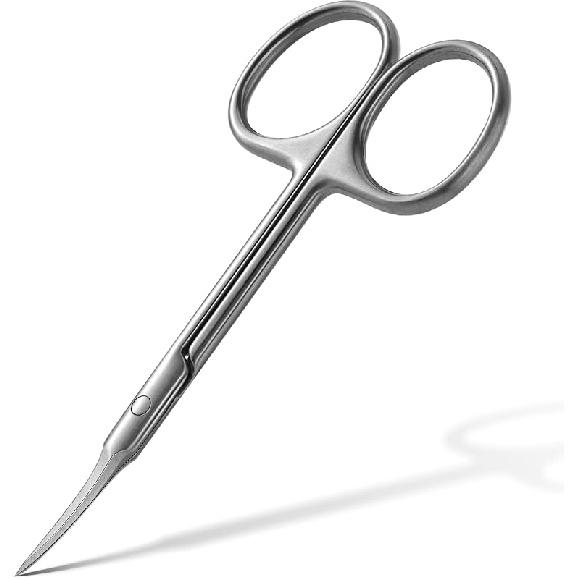 BEZOX Precision Curved Tip Cuticle Scissors - Russian Style Sharp Nail Dead Skin and Hangnail Scissor, Professional Cuticle Trimmer with Sharp, Thin Curved Blades